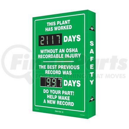 47791 by JJ KELLER - Do Your Part! Help Make A New Record - Digi-Day Electronic Scoreboard - Aluminum, 28" x 20"