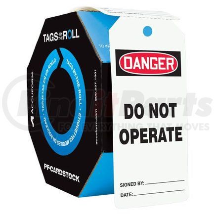 47834 by JJ KELLER - Danger: Do Not Operate - OSHA Safety Tag: Tags By-The-Roll - Cardstock, 100 per roll