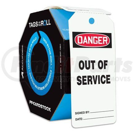 47836 by JJ KELLER - Danger: Out Of Service - OSHA Safety Tag: Tags By-The-Roll - Cardstock, 100 per roll