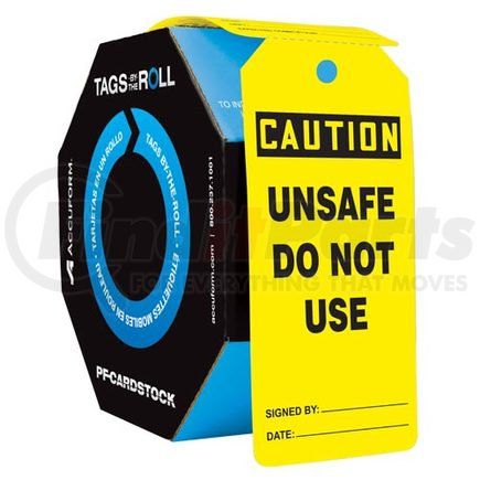 47842 by JJ KELLER - Caution: Unsafe Do Not Use - OSHA Safety Tag: Tags By-The-Roll - Cardstock, 100 per roll