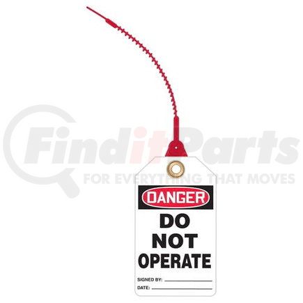47849 by JJ KELLER - Danger: Do Not Operate - OSHA Safety Tag: Loop 'n Lock Tie Tags - Plastic, 10 per pack