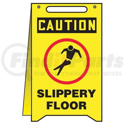 47870 by JJ KELLER - Caution: Slippery Floor - OSHA Fold-Up - Plastic, 20" x 12"