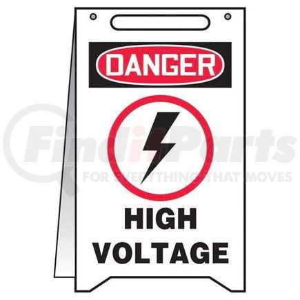 47871 by JJ KELLER - Danger: High Voltage - OSHA Fold-Up - Plastic, 20" x 12"