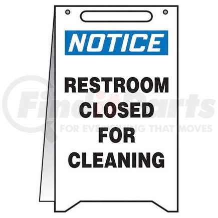 47874 by JJ KELLER - Notice: Restroom Closed For Cleaning - OSHA Fold-Up - Plastic, 20" x 12"