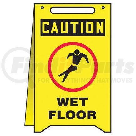 47873 by JJ KELLER - Caution: Wet Floor - OSHA Fold-Up - Plastic, 20" x 12"