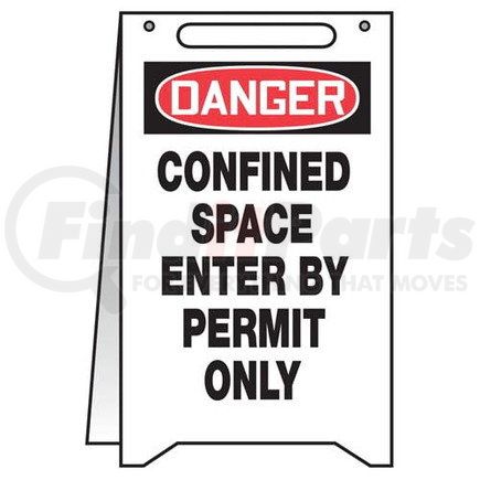 47877 by JJ KELLER - Danger: Confined Space, Enter By Permit Only - OSHA Folding Sign - Plastic, 20" x 12"
