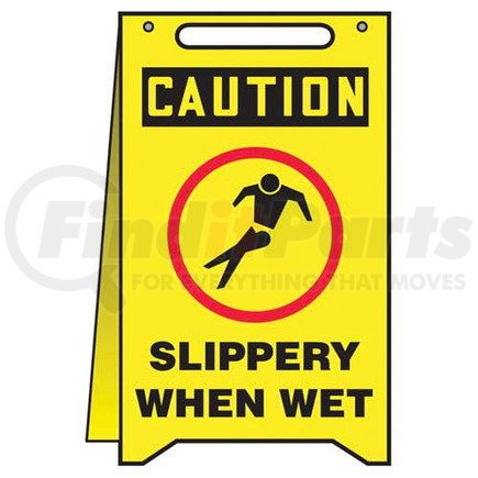 47876 by JJ KELLER - Caution: Slippery When Wet - OSHA Fold-Up - Plastic, 20" x 12"