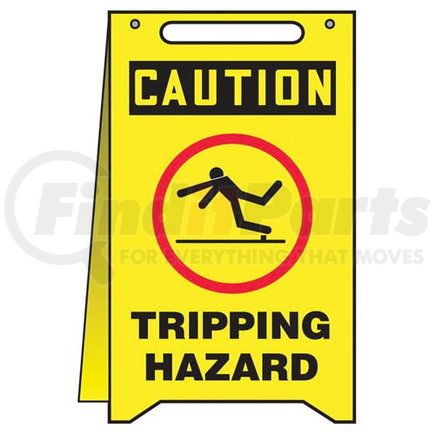 47875 by JJ KELLER - Caution: Tripping Hazard - OSHA Fold-Up - Plastic, 20" x 12"