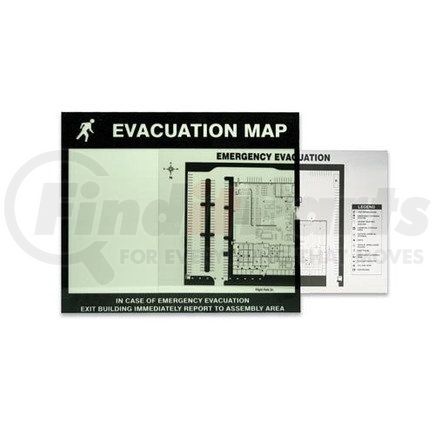 47882 by JJ KELLER - Glow-In-The-Dark Emergency Evacuation Map Holder - Lumi-Glow Plastic, 8 1/2" x 11" Insert
