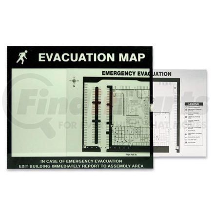 47884 by JJ KELLER - Emergency Evacuation Map Holder - Plastic, 8 1/2" x 11" Insert