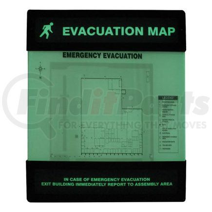 JJ Keller 47891 Glow-In-The-Dark Evacuation Map Unassembled - Lumi-Glow Plastic, 8 1/2" x 11" Insert