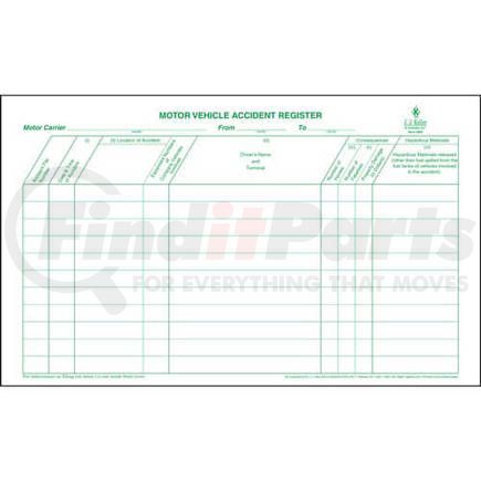 488 by JJ KELLER - Motor Vehicle Accident Register - Spiral-bound, 8-1/2" x 14"