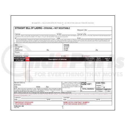 491 by JJ KELLER - Straight Bill of Lading - Universal Form - 3-ply, carbon, snap-out, 8.5" x 11.75" (0.75" top tear-off)