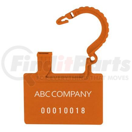 49128 by JJ KELLER - Plastic Padlock Security Seal - 2.75" Orange - Personalized