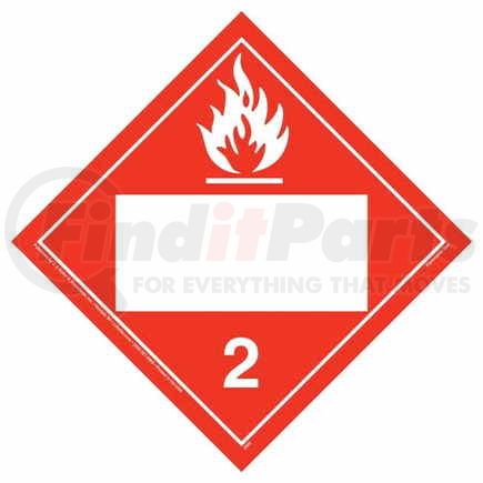 45154 by JJ KELLER - Division 2.1 Flammable Gas Placard - Blank - Blank, Polystyrene Unlaminated