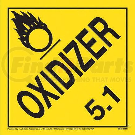 45157 by JJ KELLER - Division 5.1 Oxidizer Placard - Worded - .024" Aluminum