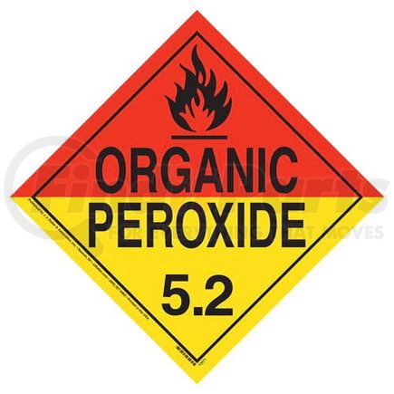 45160 by JJ KELLER - Division 5.2 Organic Peroxide Placard - Worded - .024" Aluminum