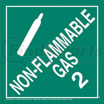 45168 by JJ KELLER - Division 2.2 Non-Flammable Gas Placard - Worded - .024" Aluminum