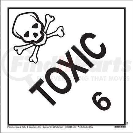 45169 by JJ KELLER - Division 6.1 Toxic Placard - Worded - .024" Aluminum