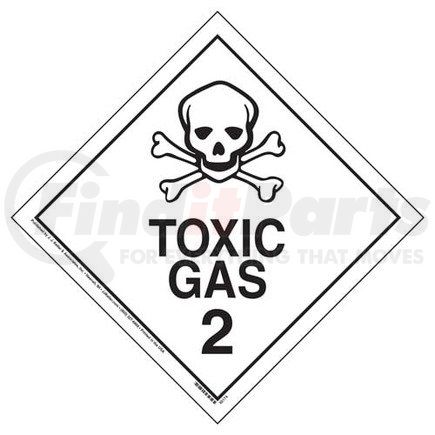 45174 by JJ KELLER - International Division 2.3 Toxic Gas Placard - Worded - 176 lb Polycoated Tagboard