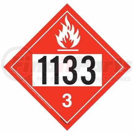 45184 by JJ KELLER - 1133 Placard - Class 3 Flammable Liquid - 4 mil Vinyl Removable Adhesive