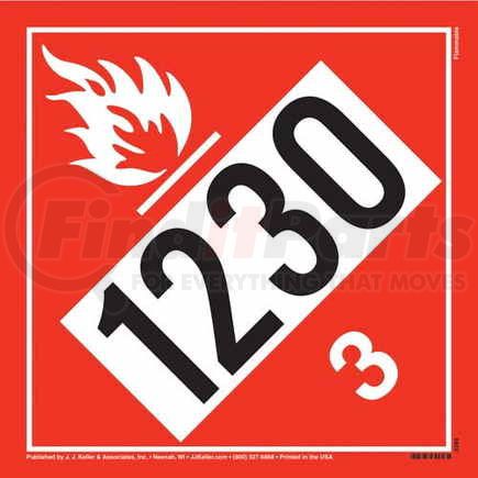 45191 by JJ KELLER - 1230 Placard - Class 3 Flammable Liquid - .024" Aluminum