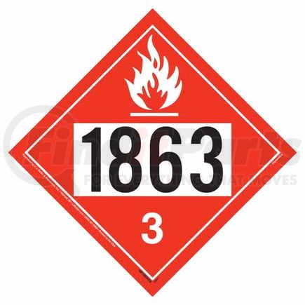 45198 by JJ KELLER - 1863 Placard - Class 3 Flammable Liquid - 176 lb Polycoated Tagboard