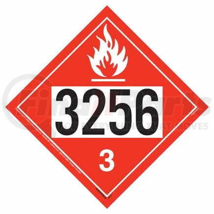 45213 by JJ KELLER - 3256 Placard - Class 3 Flammable Liquid - Polycoated Tagboard