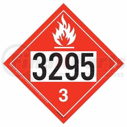 45216 by JJ KELLER - 3295 Placard - Class 3 Flammable Liquid - .024" Aluminum