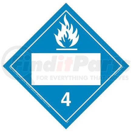 45224 by JJ KELLER - Division 4.3 Dangerous When Wet Placard - Blank - Blank, 4 mil Vinyl Permanent Adhesive