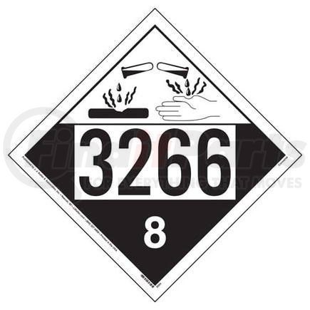 45221 by JJ KELLER - 3266 Placard - Class 8 Corrosive - 20 mil Polystyrene