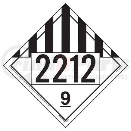 45228 by JJ KELLER - 2212 Placard - Class 9 Miscellaneous - .024" Aluminum