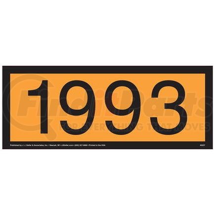 45238 by JJ KELLER - 1993 Orange Panel - 4 mil Vinyl Permanent Adhesive