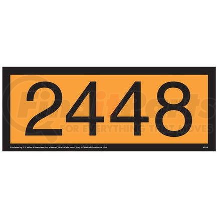 45239 by JJ KELLER - 2448 Orange Panel - 4 mil Vinyl Removable Adhesive