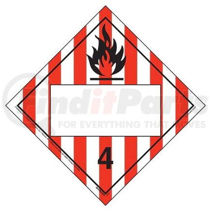 45112 by JJ KELLER - Division 4.1 Flammable Solid Placard - Blank - Blank, 20 mil Polystyrene
