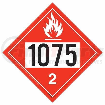 45145 by JJ KELLER - 1075 Placard - Division 2.1 Flammable Gas - 4 mil Vinyl Removable Adhesive