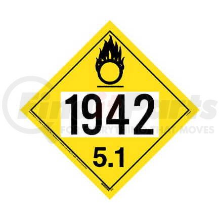 45149 by JJ KELLER - 1942 Placard - Division 5.1 Oxidizer - 4 mil Vinyl Removable Adhesive