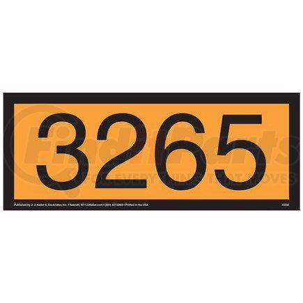 45247 by JJ KELLER - 3265 Orange Panel - 4 mil Vinyl Permanent Adhesive