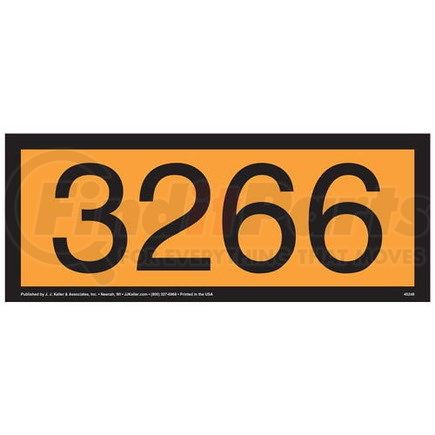 45248 by JJ KELLER - 3266 Orange Panel - 4 mil Vinyl Removable Adhesive