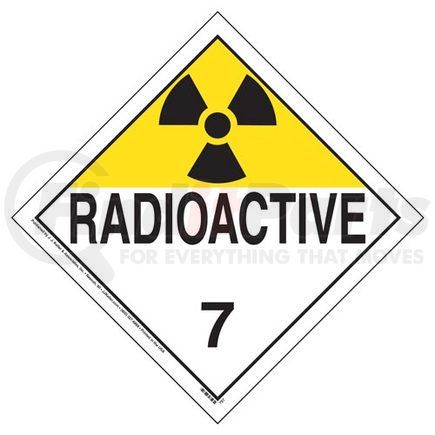 45270 by JJ KELLER - Class 7 Radioactive Placard - Worded - 4 mil Vinyl Permanent Adhesive
