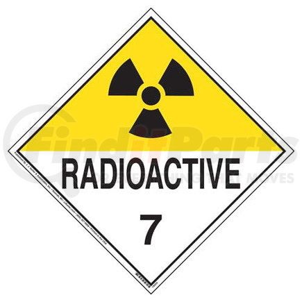 45272 by JJ KELLER - Class 7 Radioactive Placard - Worded - 176 lb Polycoated Tagboard