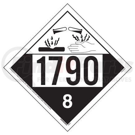 45276 by JJ KELLER - 1790 Placard - Class 8 Corrosive - .024" Aluminum