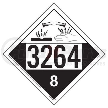 45286 by JJ KELLER - 3264 Placard - Class 8 Corrosive - 4 mil Vinyl Removable Adhesive