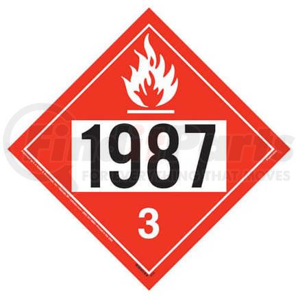 4550 by JJ KELLER - 1987 Placard - Class 3 Flammable Liquid - 176 lb Polycoated Tagboard