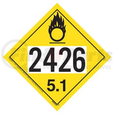 4568 by JJ KELLER - 2426 Placard - Division 5.1 Oxidizer - 176 lb Polycoated Tagboard