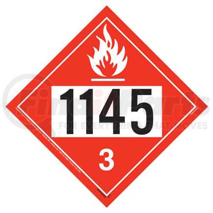 4574 by JJ KELLER - 1145 Placard - Class 3 Flammable Liquid - 176 lb Polycoated Tagboard