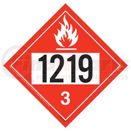 4577 by JJ KELLER - 1219 Placard - Class 3 Flammable Liquid - 176 lb Polycoated Tagboard