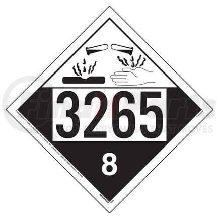 4595 by JJ KELLER - 3265 Placard - Class 8 Corrosive - 4 mil Vinyl Removable Adhesive