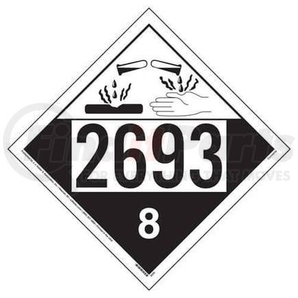 4601 by JJ KELLER - 2693 Placard - Class 8 Corrosive - 4 mil Vinyl Permanent Adhesive