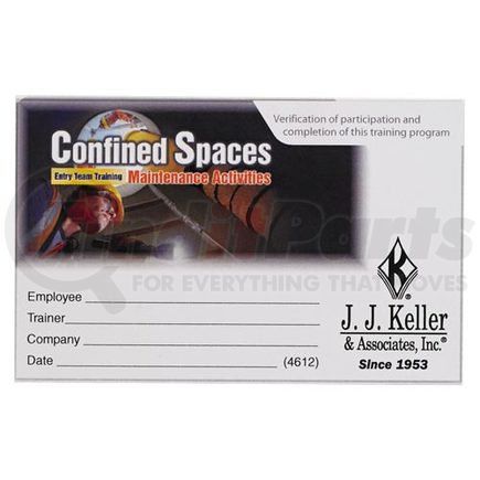 46011 by JJ KELLER - Confined Spaces: Entry Team Training – Maintenance Activities - Wallet Cards - Wallet Cards - English